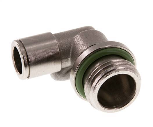 10mm x G1/2'' 90deg Elbow Push-in Fitting with Male Threads Brass FKM Rotatable