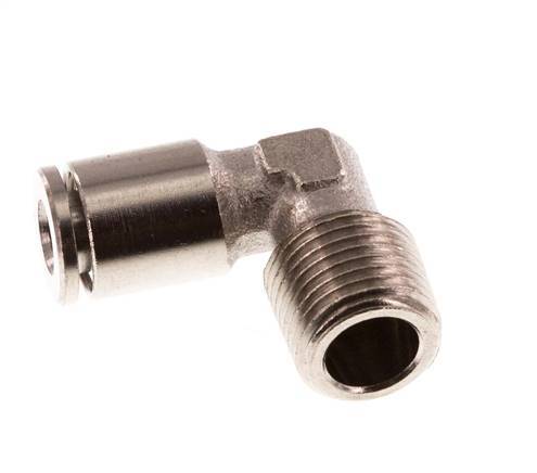 4mm x R1/8'' 90deg Elbow Push-in Fitting with Male Threads Brass NBR [2 Pieces]