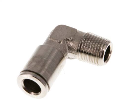6mm x R1/8'' 90deg Elbow Push-in Fitting with Male Threads Brass NBR [2 Pieces]