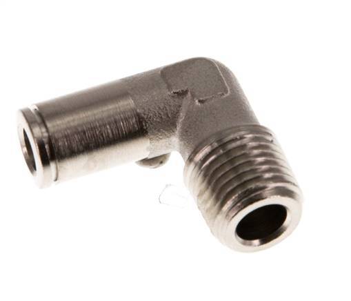 6mm x R1/4'' 90deg Elbow Push-in Fitting with Male Threads Brass NBR [2 Pieces]