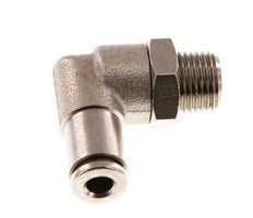 4mm x R1/8'' 90deg Elbow Push-in Fitting with Male Threads Brass NBR Rotatable [2 Pieces]