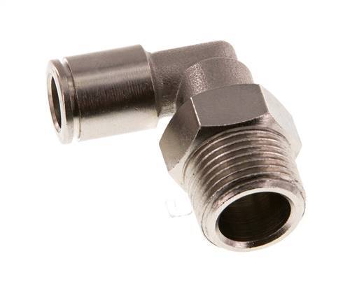 8mm x R3/8'' 90deg Elbow Push-in Fitting with Male Threads Brass NBR Rotatable