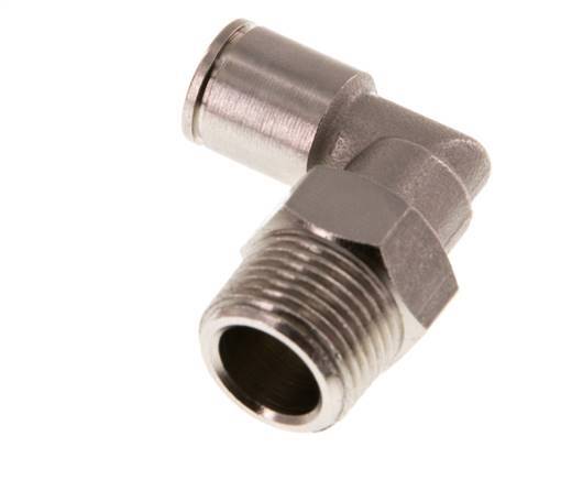 8mm x R3/8'' 90deg Elbow Push-in Fitting with Male Threads Brass NBR Rotatable