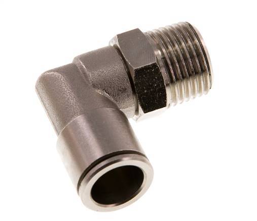 14mm x R1/2'' 90deg Elbow Push-in Fitting with Male Threads Brass NBR Rotatable