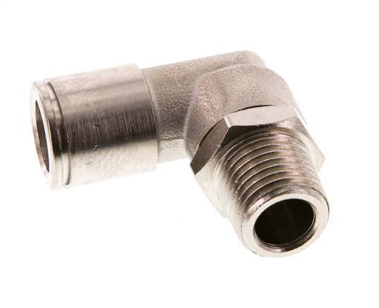 10mm x R1/4'' 90deg Elbow Push-in Fitting with Male Threads Brass FKM Rotatable