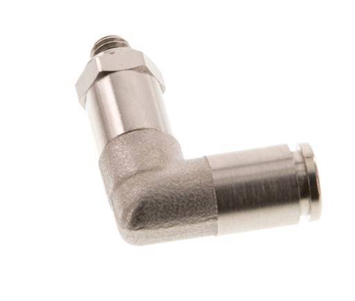 4mm x M 5 90deg Elbow Push-in Fitting with Male Threads Brass NBR Long Sleeve Rotatable