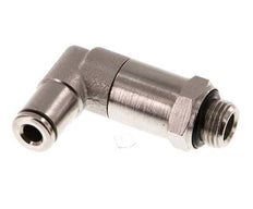 4mm x G1/8'' 90deg Elbow Push-in Fitting with Male Threads Brass NBR Long Sleeve Rotatable [2 Pieces]