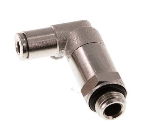 4mm x G1/8'' 90deg Elbow Push-in Fitting with Male Threads Brass NBR Long Sleeve Rotatable [2 Pieces]