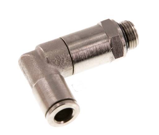 6mm x G1/8'' 90deg Elbow Push-in Fitting with Male Threads Brass NBR Long Sleeve Rotatable [2 Pieces]
