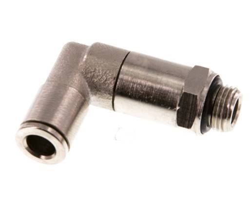 6mm x G1/8'' 90deg Elbow Push-in Fitting with Male Threads Brass NBR Long Sleeve Rotatable [2 Pieces]