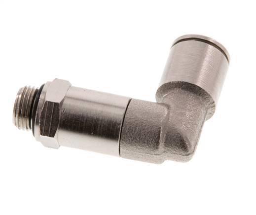 8mm x G1/8'' 90deg Elbow Push-in Fitting with Male Threads Brass NBR Long Sleeve Rotatable [2 Pieces]