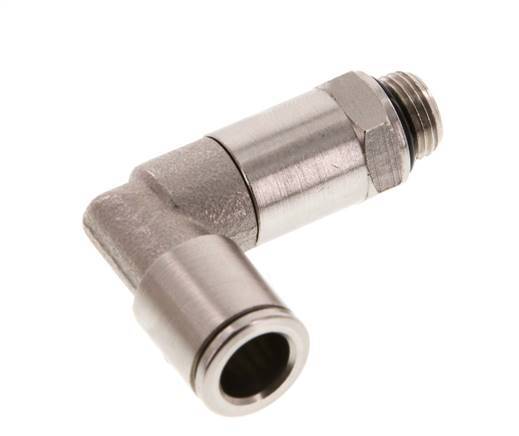 8mm x G1/8'' 90deg Elbow Push-in Fitting with Male Threads Brass NBR Long Sleeve Rotatable [2 Pieces]