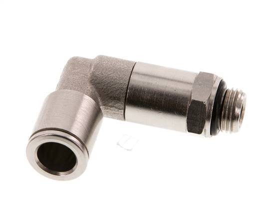 8mm x G1/8'' 90deg Elbow Push-in Fitting with Male Threads Brass NBR Long Sleeve Rotatable [2 Pieces]