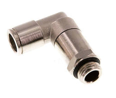 10mm x G1/4'' 90deg Elbow Push-in Fitting with Male Threads Brass NBR Long Sleeve Rotatable