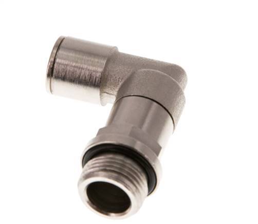 10mm x G3/8'' 90deg Elbow Push-in Fitting with Male Threads Brass NBR Long Sleeve Rotatable