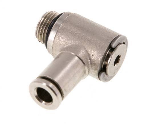 5mm x G1/8'' 90deg Elbow L-shape Push-in Fitting with Male Threads Brass NBR Rotatable