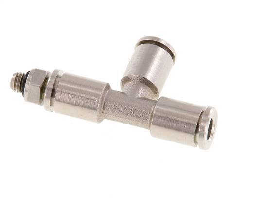 5mm x M 5 Right Angle Tee Push-in Fitting with Male Threads Brass NBR Rotatable