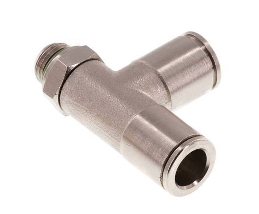 8mm x G1/8'' Right Angle Tee Push-in Fitting with Male Threads Brass FKM Rotatable