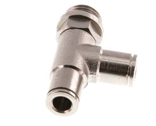 6mm x G1/4'' Right Angle Tee Push-in Fitting with Male Threads Brass FKM Rotatable