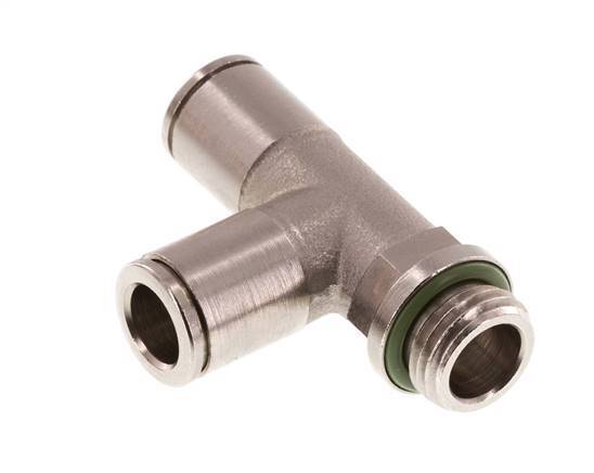 8mm x G1/4'' Right Angle Tee Push-in Fitting with Male Threads Brass FKM Rotatable