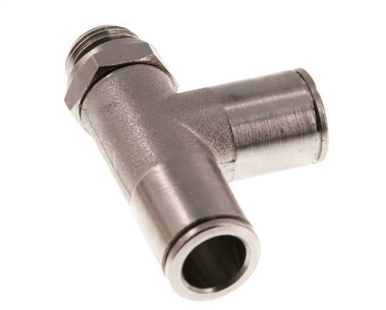 10mm x G1/4'' Right Angle Tee Push-in Fitting with Male Threads Brass FKM Rotatable