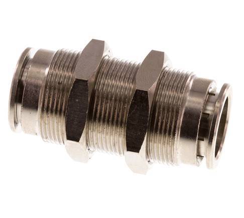 14mm Push-in Fitting Brass FKM Bulkhead
