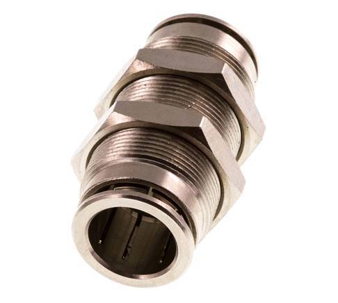 14mm Push-in Fitting Brass FKM Bulkhead