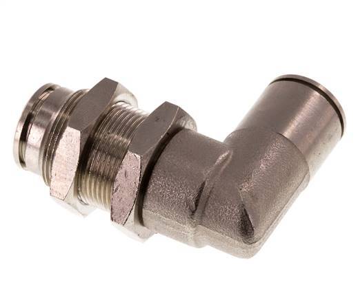 12mm 90deg Elbow Push-in Fitting Brass NBR Bulkhead