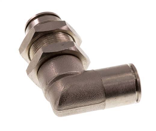 12mm 90deg Elbow Push-in Fitting Brass NBR Bulkhead