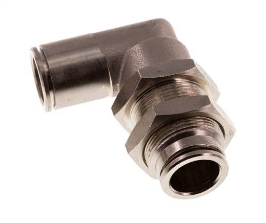 12mm 90deg Elbow Push-in Fitting Brass NBR Bulkhead