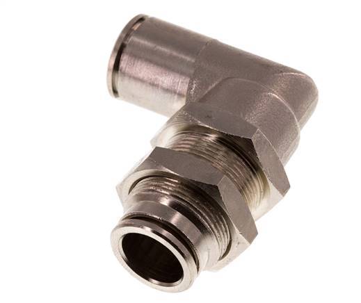 12mm 90deg Elbow Push-in Fitting Brass NBR Bulkhead