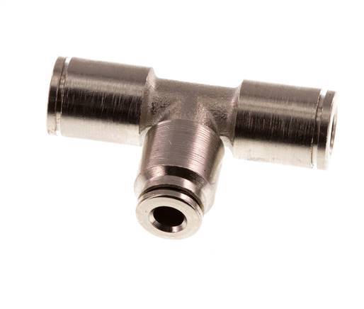 4mm x 6mm Tee Push-in Fitting Brass NBR
