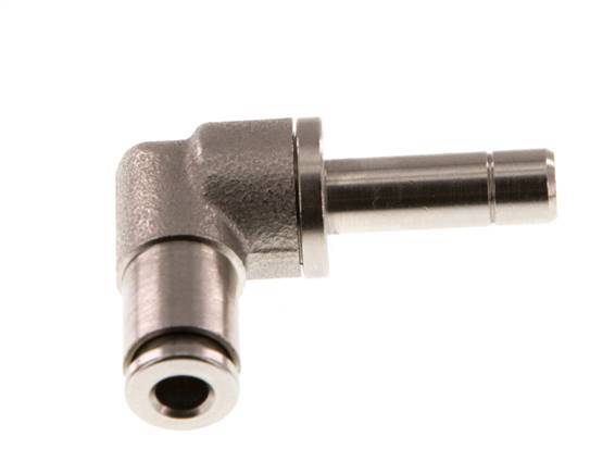 4mm x 6mm 90deg Elbow Push-in Fitting with Plug-in Brass NBR [2 Pieces]
