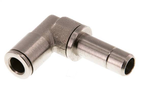 6mm x 8mm 90deg Elbow Push-in Fitting with Plug-in Brass NBR