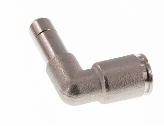 8mm x 8mm 90deg Elbow Push-in Fitting with Plug-in Brass NBR [2 Pieces]