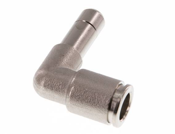 8mm x 8mm 90deg Elbow Push-in Fitting with Plug-in Brass NBR [2 Pieces]