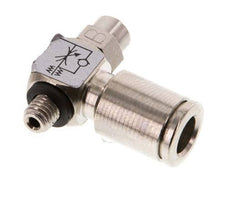 Flow Control Valve Meter-Out Elbow 6 mm - M5 Brass Slotted Screw Banjo