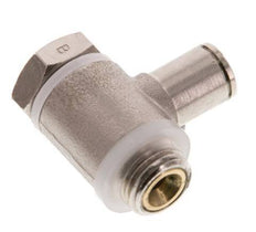 Flow Control Valve Meter-Out Elbow 6 mm - G1/4'' Brass Slotted Screw Banjo