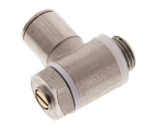 Flow Control Valve Meter-Out Elbow 10 mm - G1/4'' Brass Slotted Screw Banjo