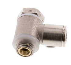 Flow Control Valve Meter-Out Elbow 10 mm - G1/4'' Brass Slotted Screw Banjo