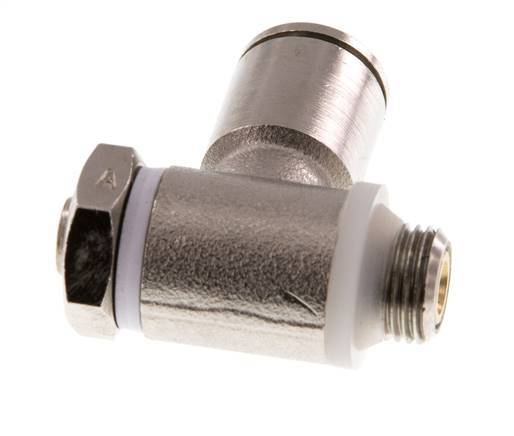 Flow Control Valve Meter-In Elbow 8 mm - G1/8'' Brass Slotted Screw Banjo