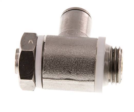 Flow Control Valve Meter-In Elbow 6 mm - G1/4'' Brass Slotted Screw Banjo