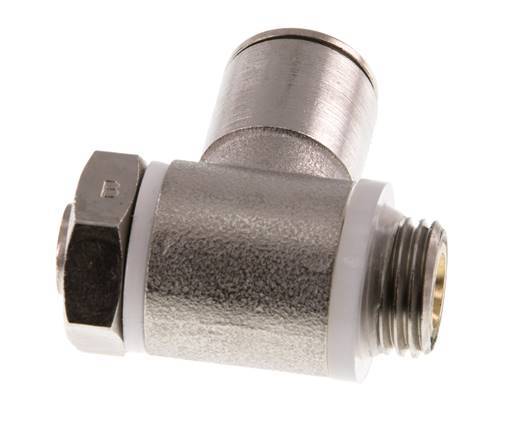 Flow Control Valve Meter-In Elbow 10 mm - G1/4'' Brass Slotted Screw Banjo
