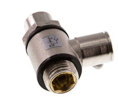 Flow Control Valve Meter-In Elbow 10 mm - G3/8'' Brass Slotted Screw Banjo