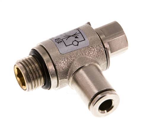 Flow Control Valve Meter-Out Elbow 4 mm - G1/8'' Brass Slotted Screw