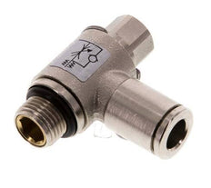 Flow Control Valve Meter-Out Elbow 6 mm - G1/8'' Brass Slotted Screw