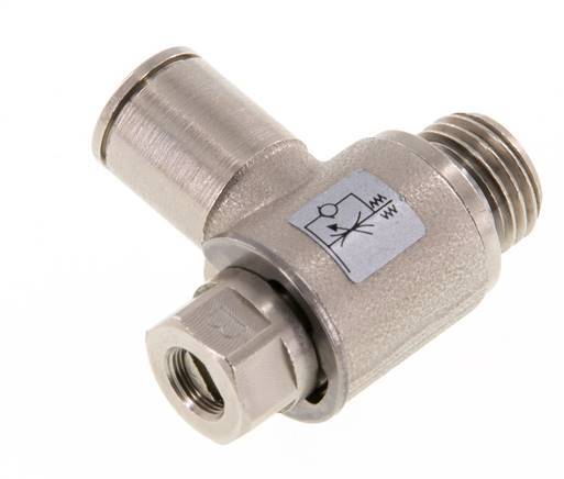 Flow Control Valve Meter-Out Elbow 8 mm - G1/4'' Brass Slotted Screw