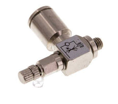 Flow Control Valve Meter-Out Elbow 6 mm - M5 Brass Knurled Screw