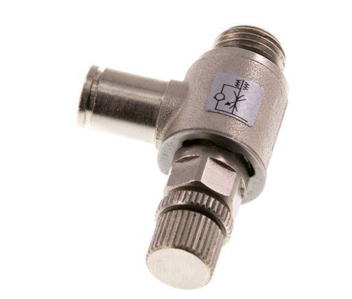 Flow Control Valve Meter-Out Elbow 6 mm - G1/4'' Brass Knurled Screw