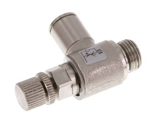 Flow Control Valve Meter-Out Elbow 8 mm - G1/4'' Brass Knurled Screw